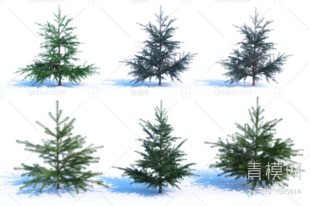景观树木，户外树木，庭院树木，松柏植物，雪松小松树3D模型下载【ID:1895614】