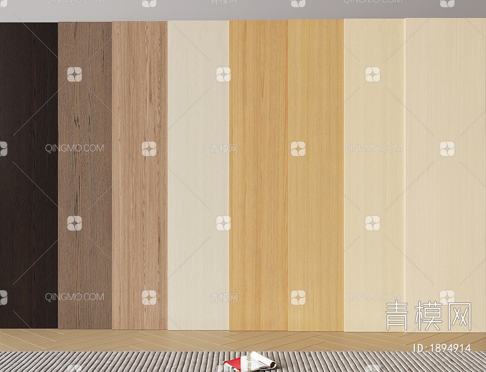 格栅板，木饰面3D模型下载【ID:1894914】