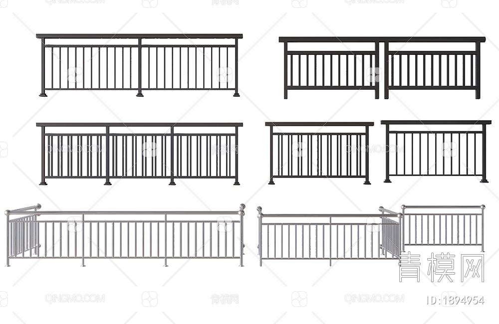 栏杆，不锈钢栏杆3D模型下载【ID:1894954】