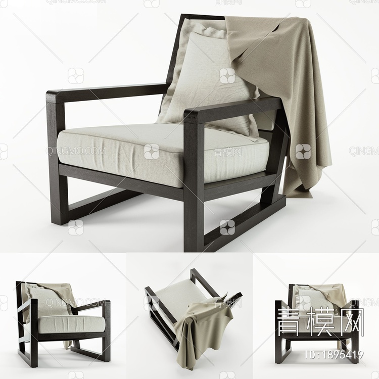 单椅，休闲椅，座椅，躺椅，靠椅3D模型下载【ID:1895419】