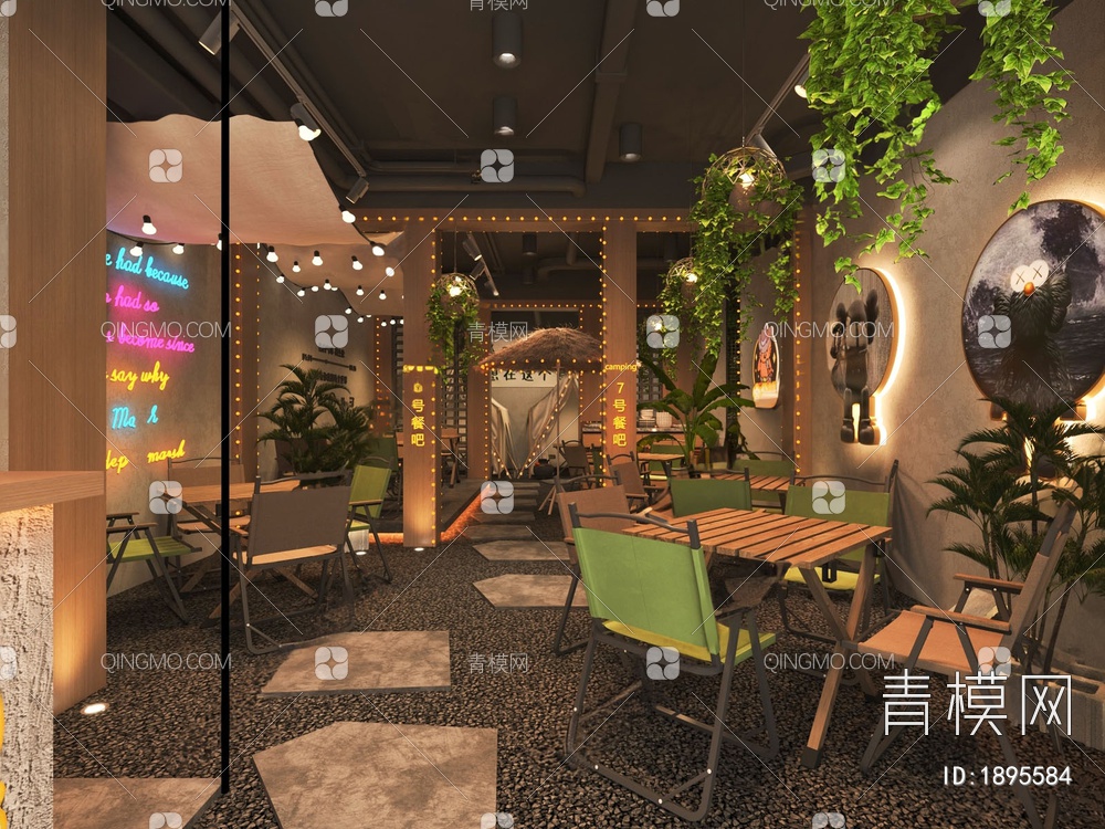 工业露营风烧烤店3D模型下载【ID:1895584】