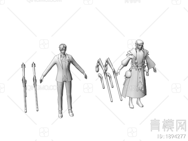虚拟人物 游戏角色人物3D模型下载【ID:1894277】