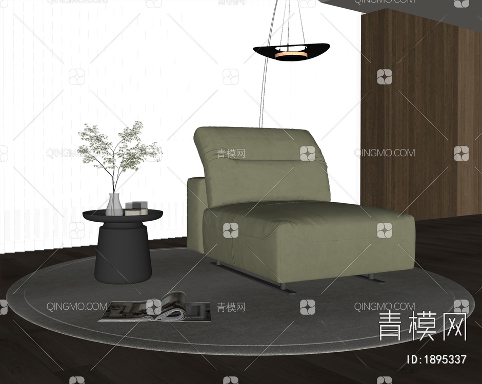 单人沙发SU模型下载【ID:1895337】