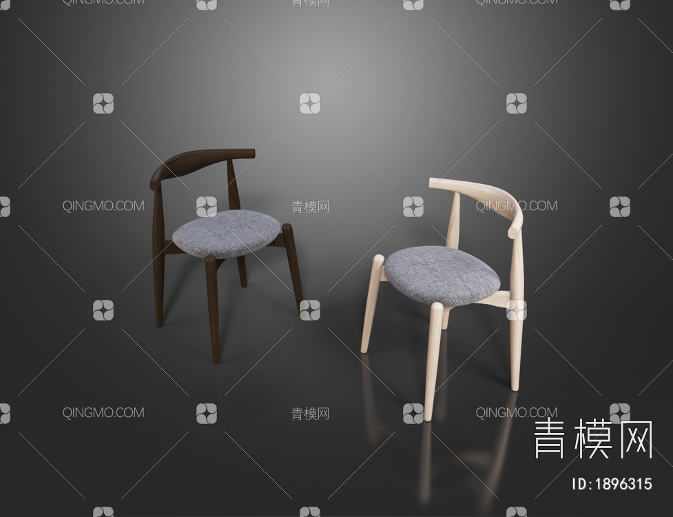 实木单椅3D模型下载【ID:1896315】