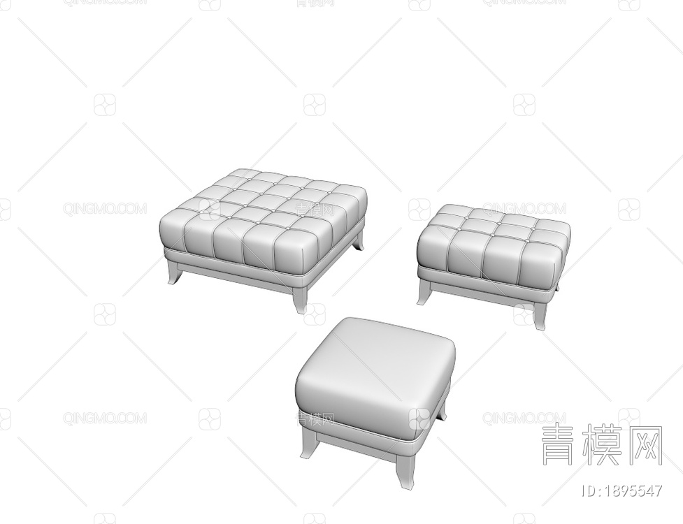 脚凳 沙发凳3D模型下载【ID:1895547】