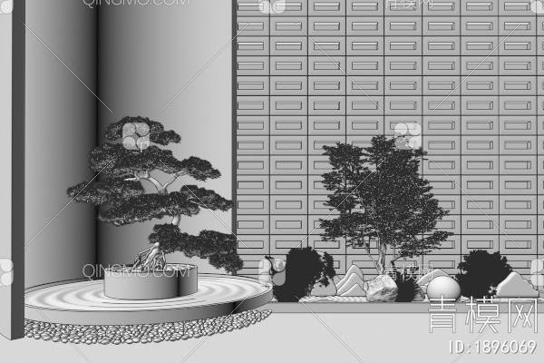 绿植造景，植物组合，植物堆3D模型下载【ID:1896069】