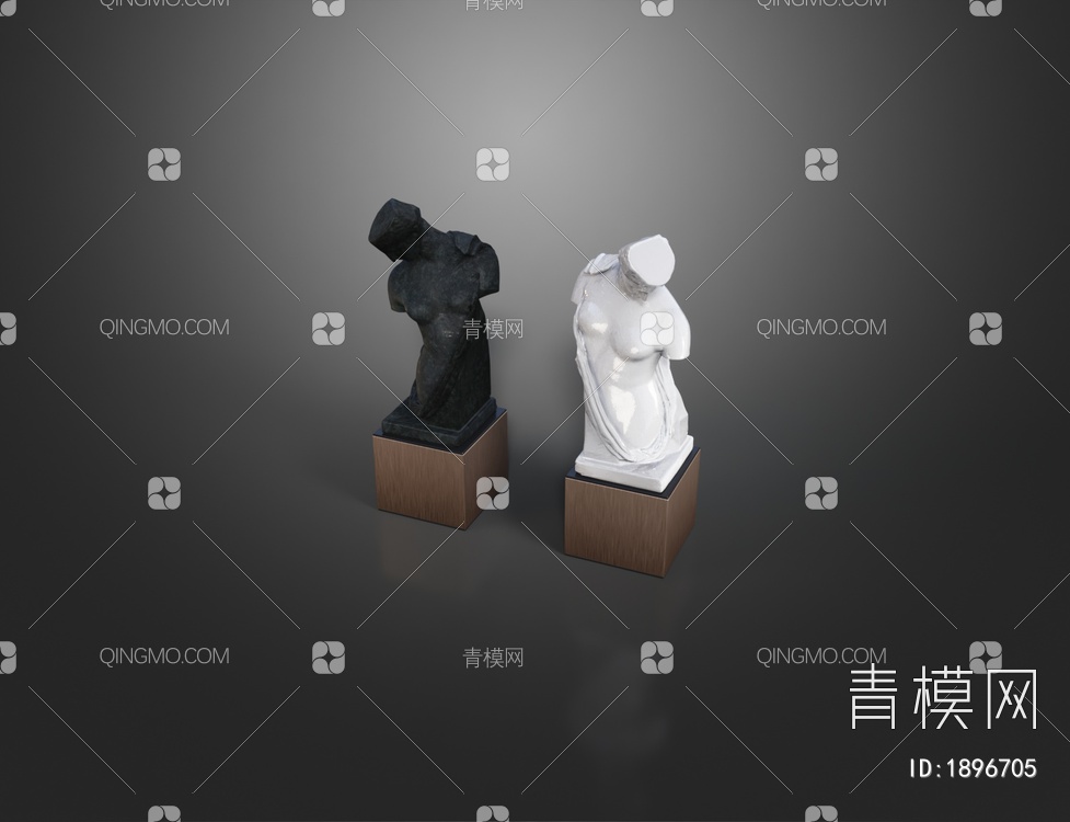 人体雕塑摆件3D模型下载【ID:1896705】