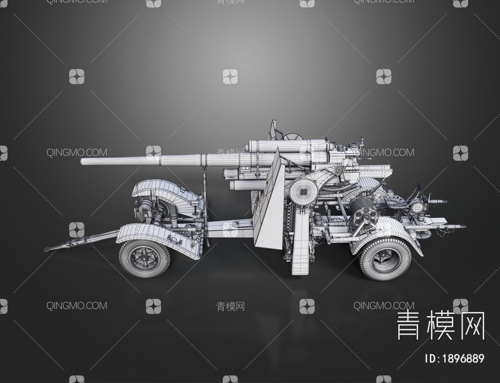 军事器材大炮  榴弹炮3D模型下载【ID:1896889】