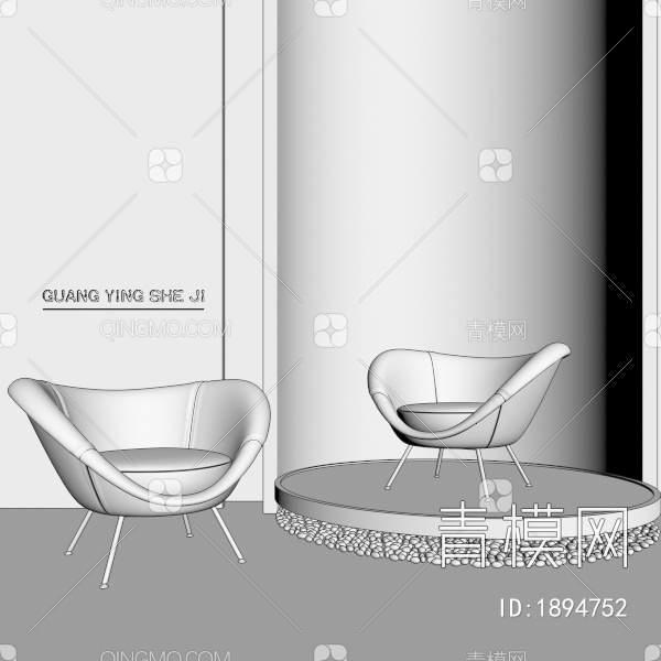 餐椅，休闲椅，单椅3D模型下载【ID:1894752】