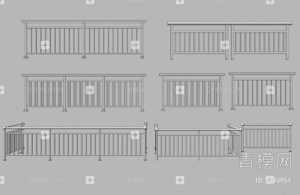 栏杆，不锈钢栏杆3D模型下载【ID:1894954】