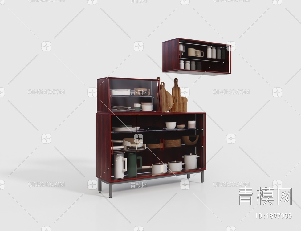 现场厨房厨柜3D模型下载【ID:1897035】