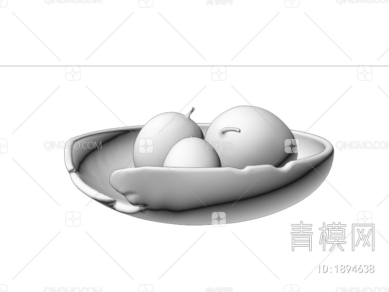 水果 哈密瓜 破损果盘3D模型下载【ID:1894638】