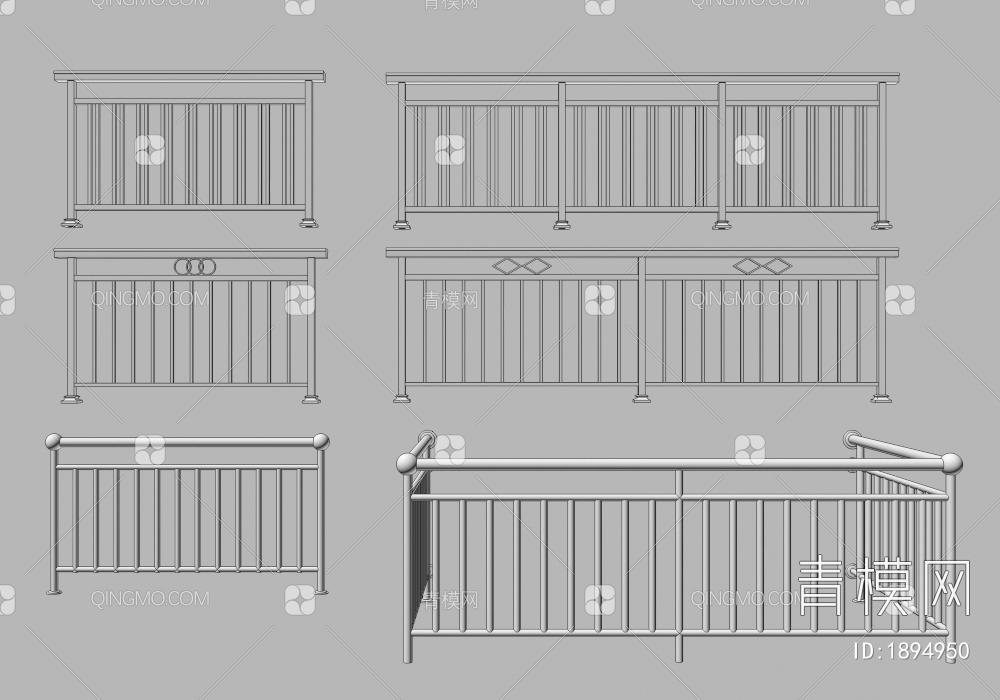栏杆，不锈钢栏杆3D模型下载【ID:1894950】
