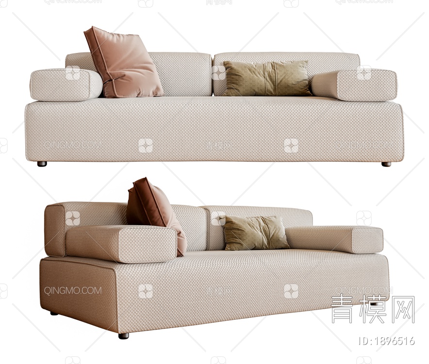 双人沙发3D模型下载【ID:1896516】