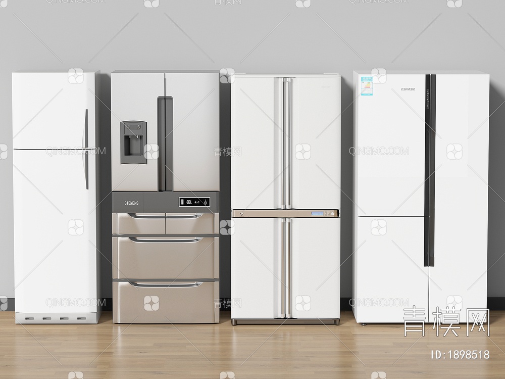 冰箱 双开门冰箱 双门冰箱 三门冰箱 智能冰箱 冰柜3D模型下载【ID:1898518】