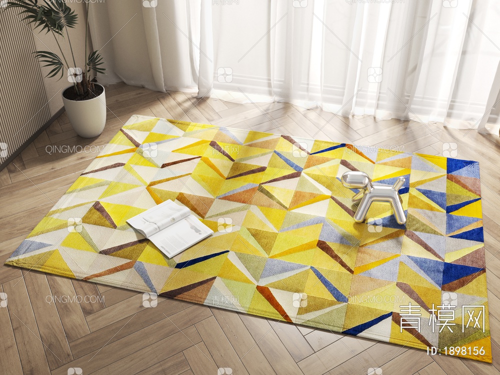 方形抽象几何地毯3D模型下载【ID:1898156】