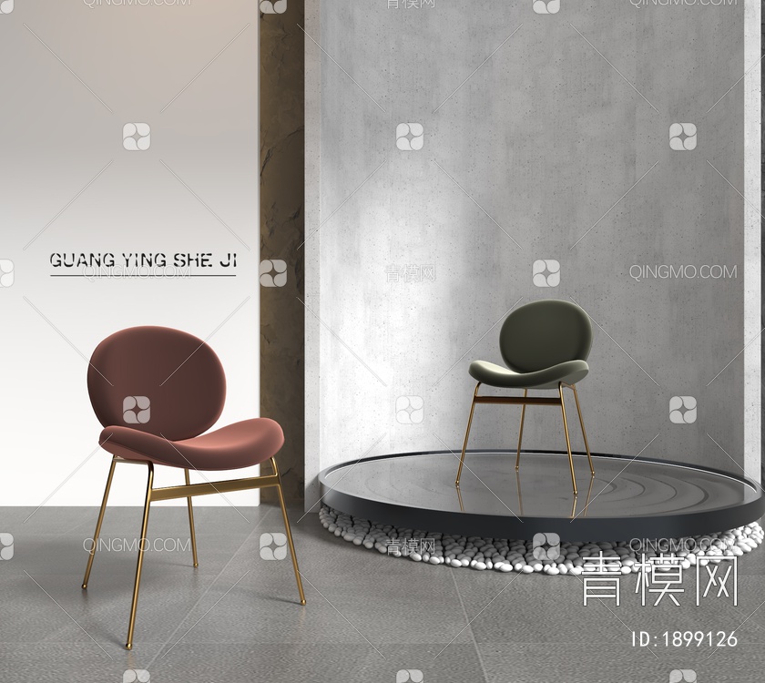 餐椅，休闲椅，单椅子3D模型下载【ID:1899126】