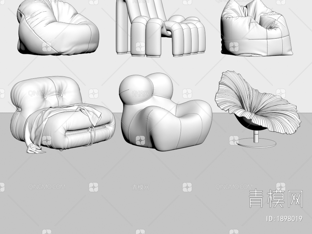 懒人沙发组合3D模型下载【ID:1898019】