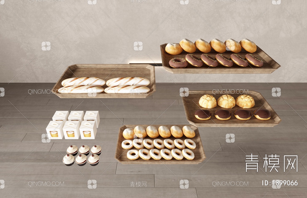 食物 蛋糕 糕点 面包3D模型下载【ID:1899066】