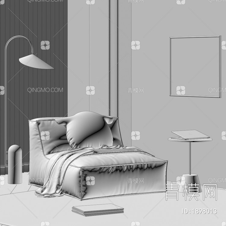 懒人沙发，边几3D模型下载【ID:1898013】