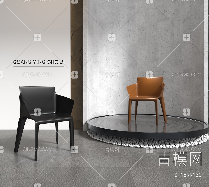 餐椅，休闲椅，单椅子3D模型下载【ID:1899130】