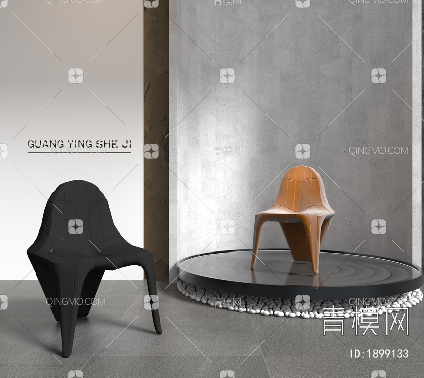 餐椅，休闲椅，单椅子3D模型下载【ID:1899133】