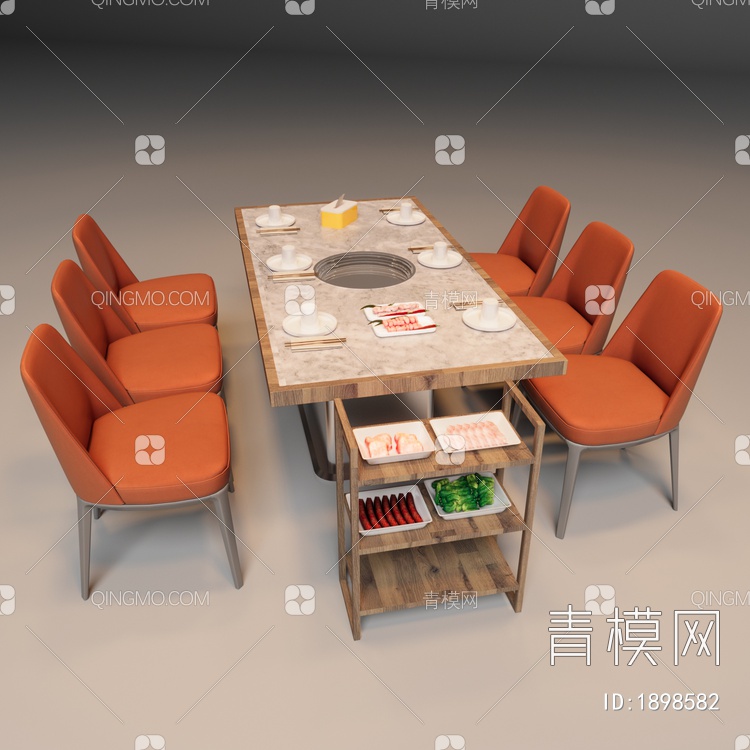 餐桌椅3D模型下载【ID:1898582】