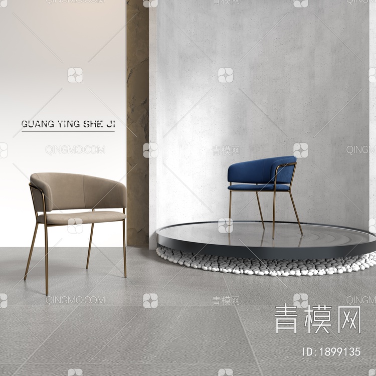 餐椅，休闲椅，单椅子3D模型下载【ID:1899135】