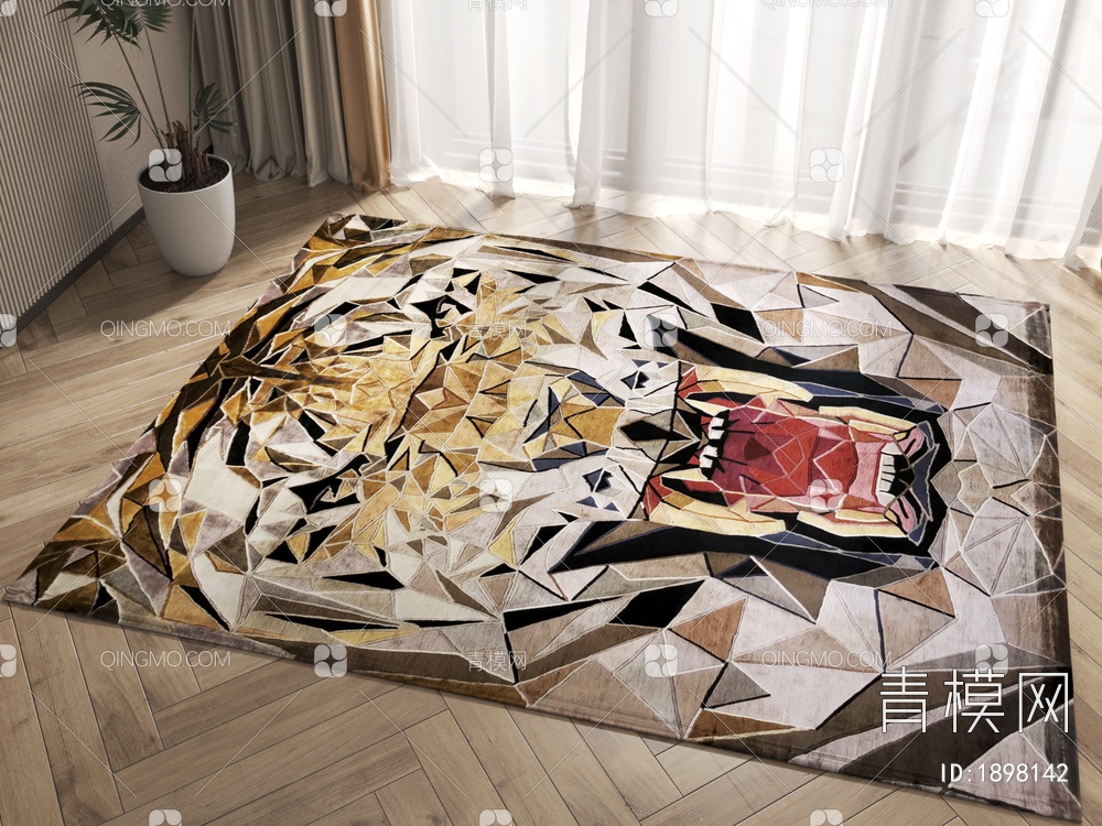 方形动物地毯3D模型下载【ID:1898142】