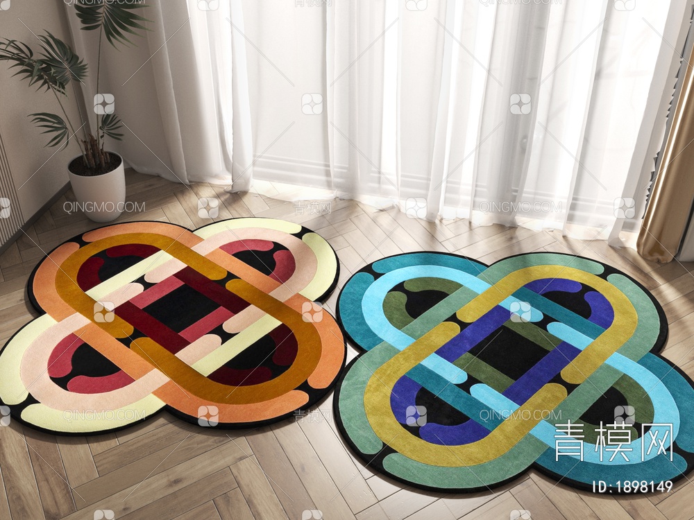异形抽象几何地毯3D模型下载【ID:1898149】