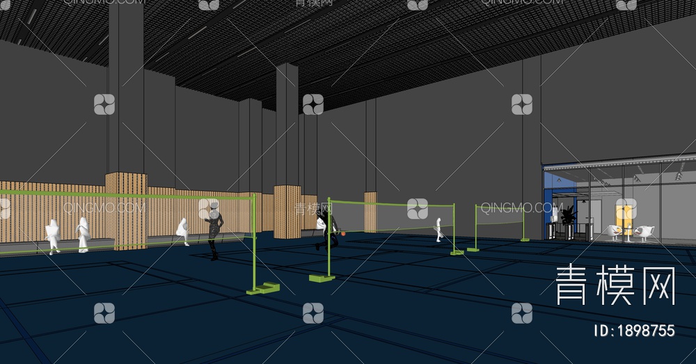 体育馆门厅前台SU模型下载【ID:1898755】