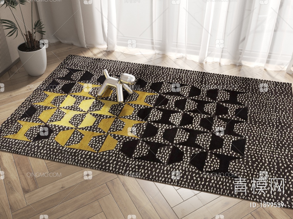 方形抽象几何地毯3D模型下载【ID:1899539】