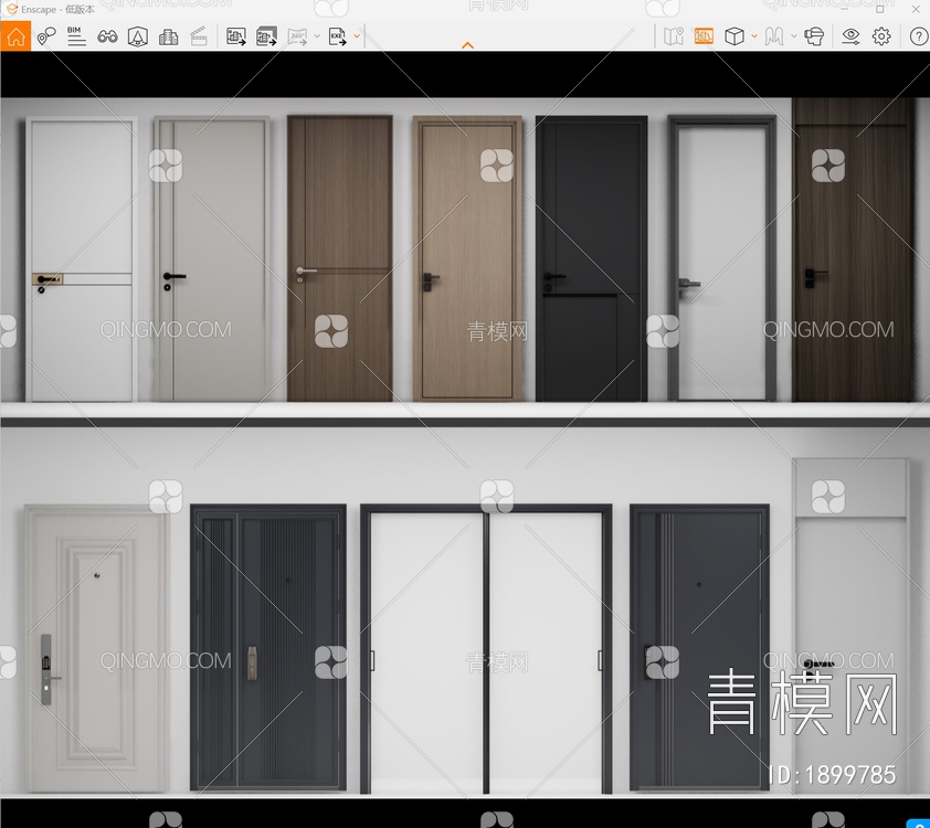 卧室门SU模型下载【ID:1899785】