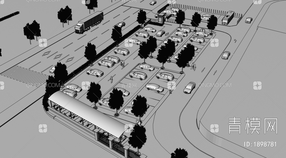停车场3D模型下载【ID:1898781】