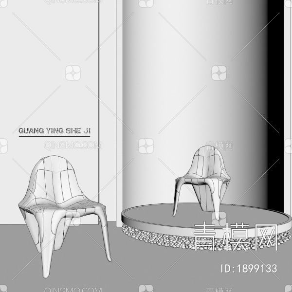 餐椅，休闲椅，单椅子3D模型下载【ID:1899133】