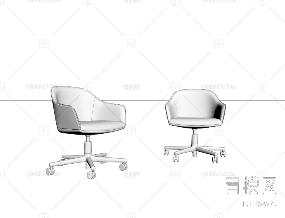 办公椅 职员椅3D模型下载【ID:1896970】