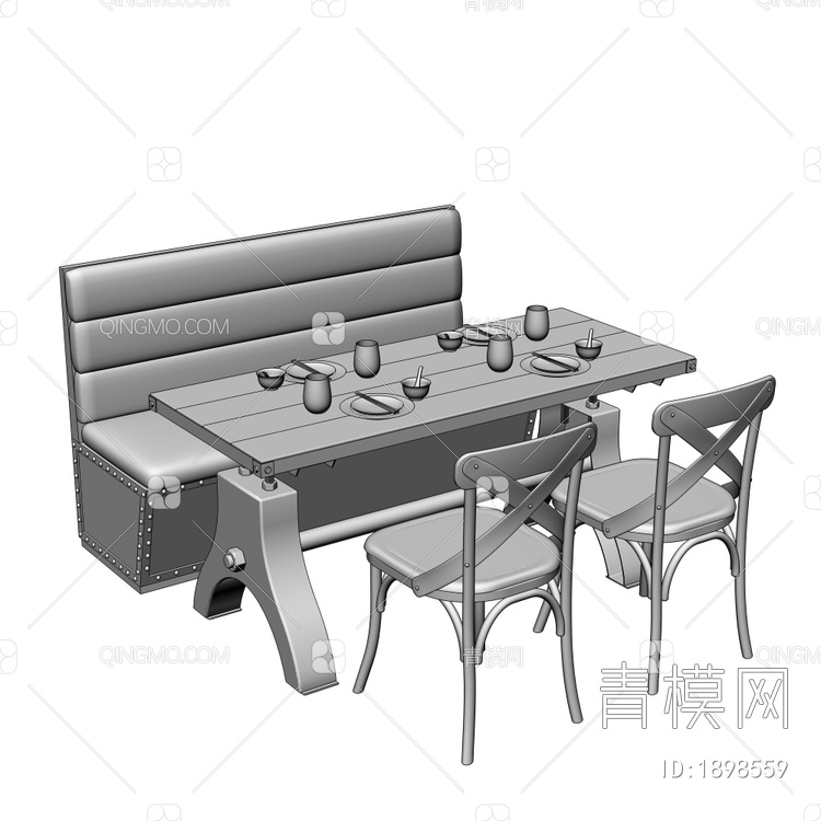 餐桌椅3D模型下载【ID:1898559】