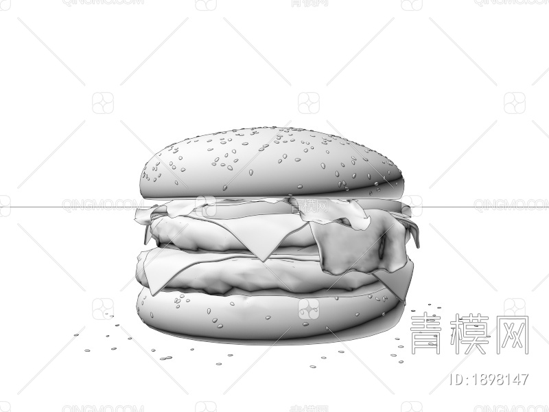 西餐食品巨无霸汉堡3D模型下载【ID:1898147】