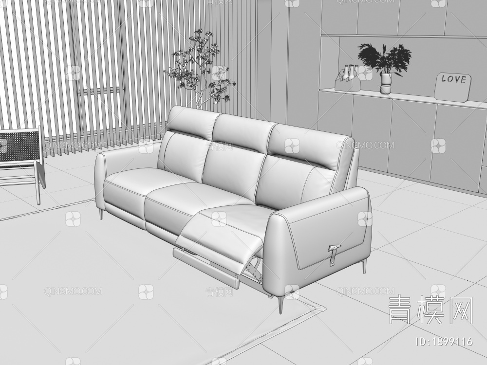 三人沙发3D模型下载【ID:1899116】