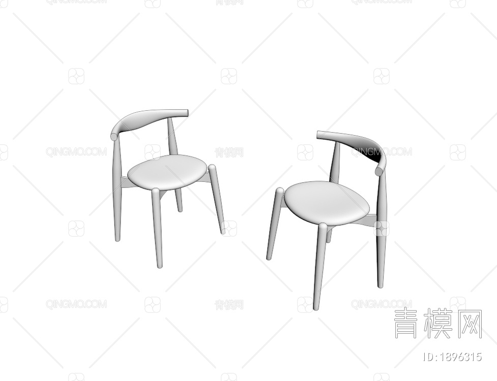 实木单椅3D模型下载【ID:1896315】