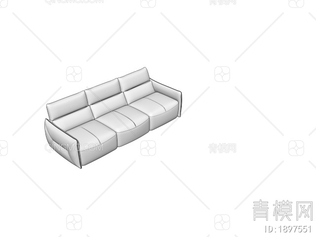 三人沙发3D模型下载【ID:1897551】