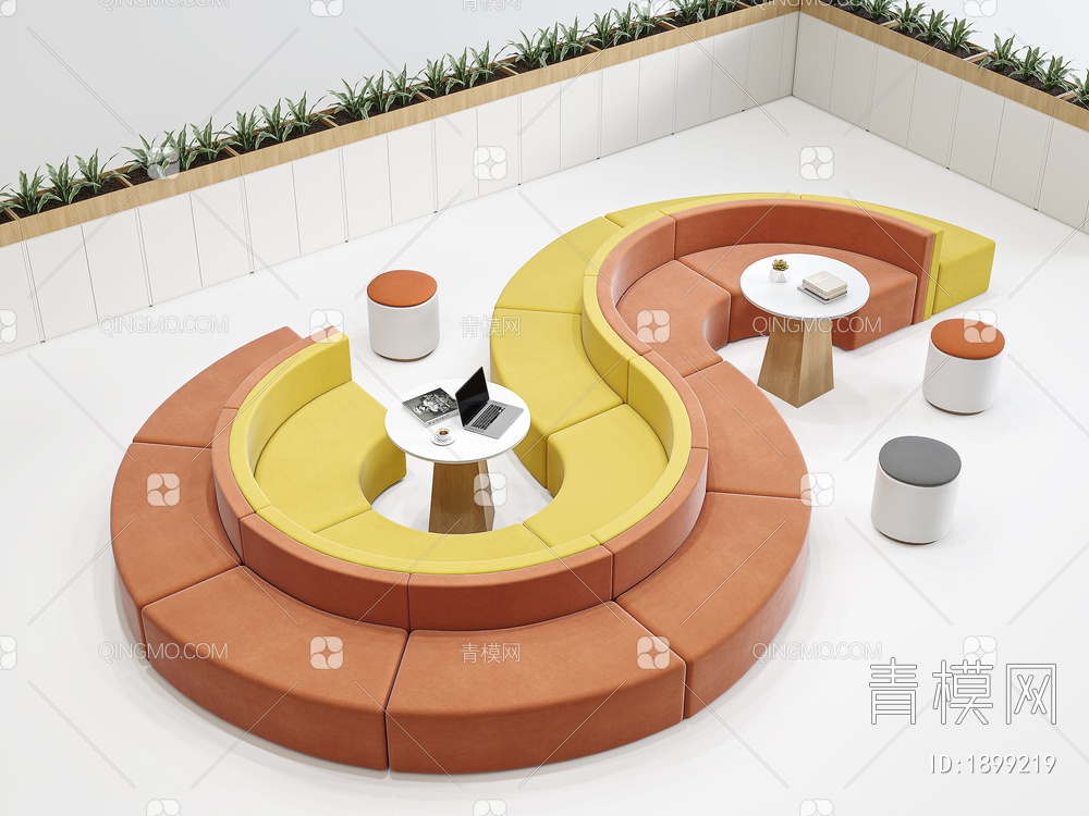 多人沙发茶几组合3D模型下载【ID:1899219】