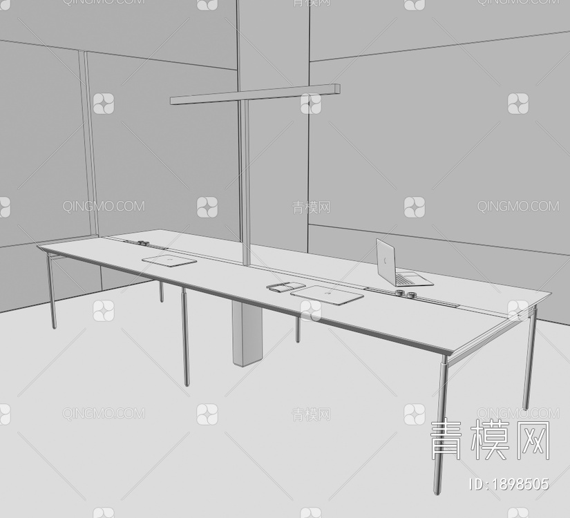 极简办公桌3D模型下载【ID:1898505】