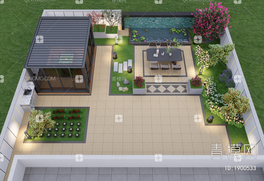 庭院3D模型下载【ID:1900533】