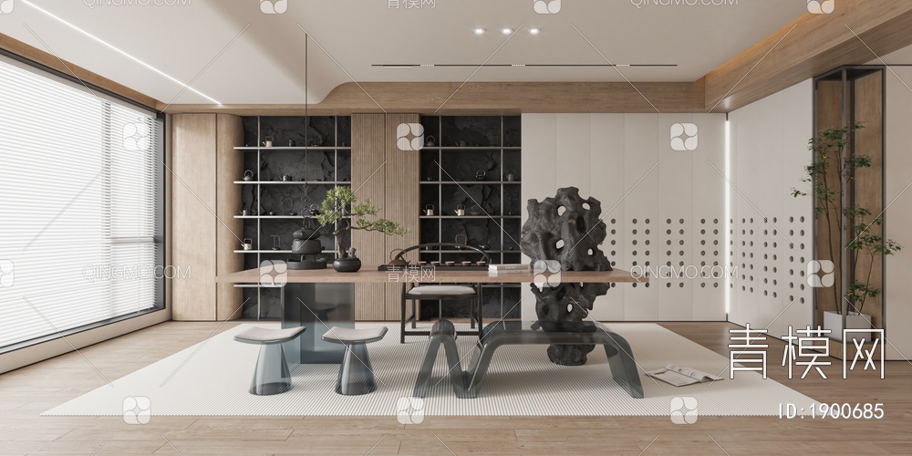 茶桌椅 书桌3D模型下载【ID:1900685】