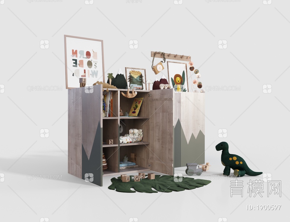 儿童柜 儿童玩具3D模型下载【ID:1900597】