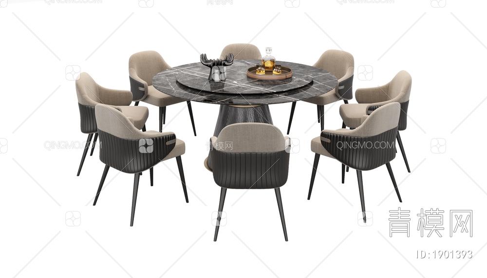 餐桌椅组合3D模型下载【ID:1901393】