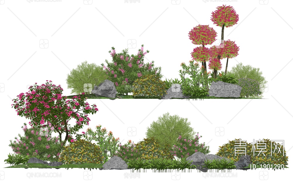 景观灌木植物组合SU模型下载【ID:1901290】