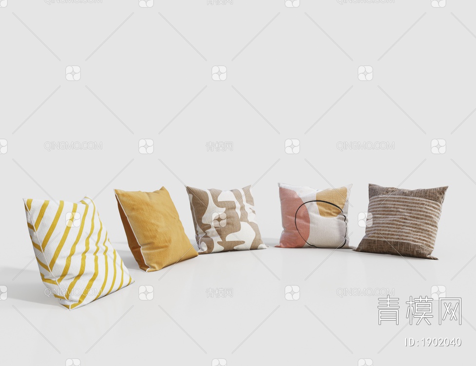 布艺抱枕 靠枕3D模型下载【ID:1902040】