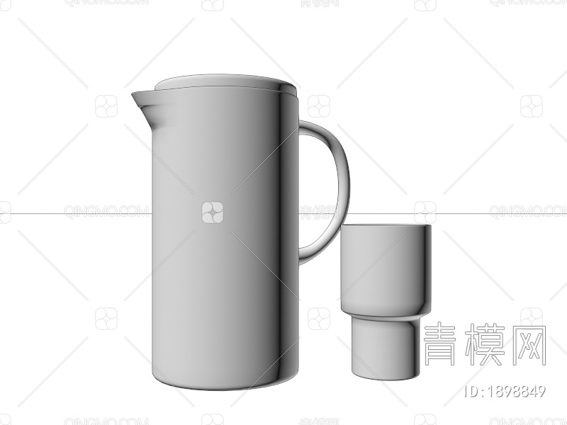 饮料 柠檬茶 茶壶 茶杯3D模型下载【ID:1898849】